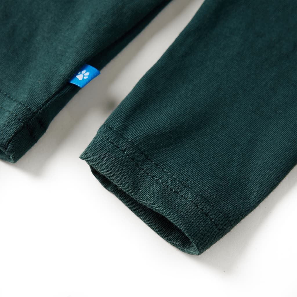 Kindershirt met lange mouwen 104 donkergroen is nu te koop bij PeponiXL, paradijselijk wonen!