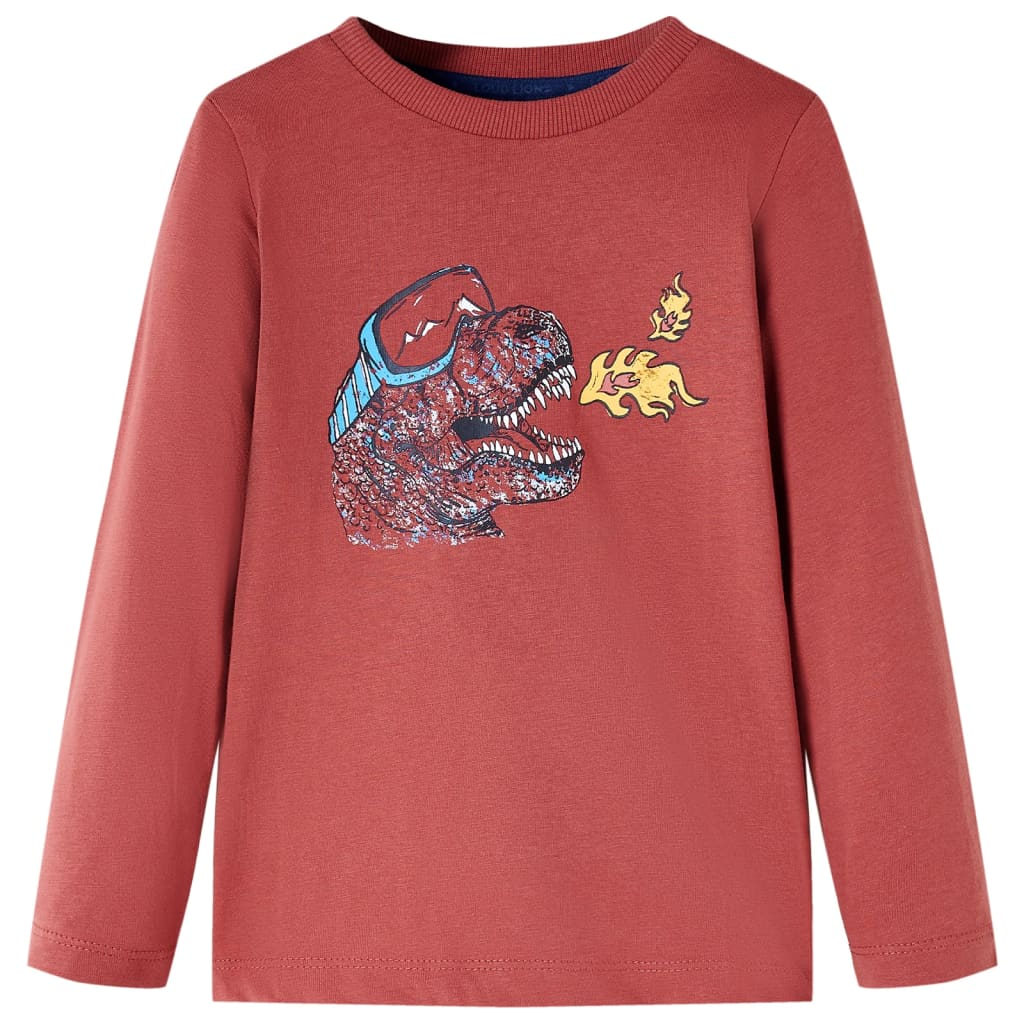 Kindershirt met lange mouwen 116 roodbruin is nu te koop bij PeponiXL, paradijselijk wonen!