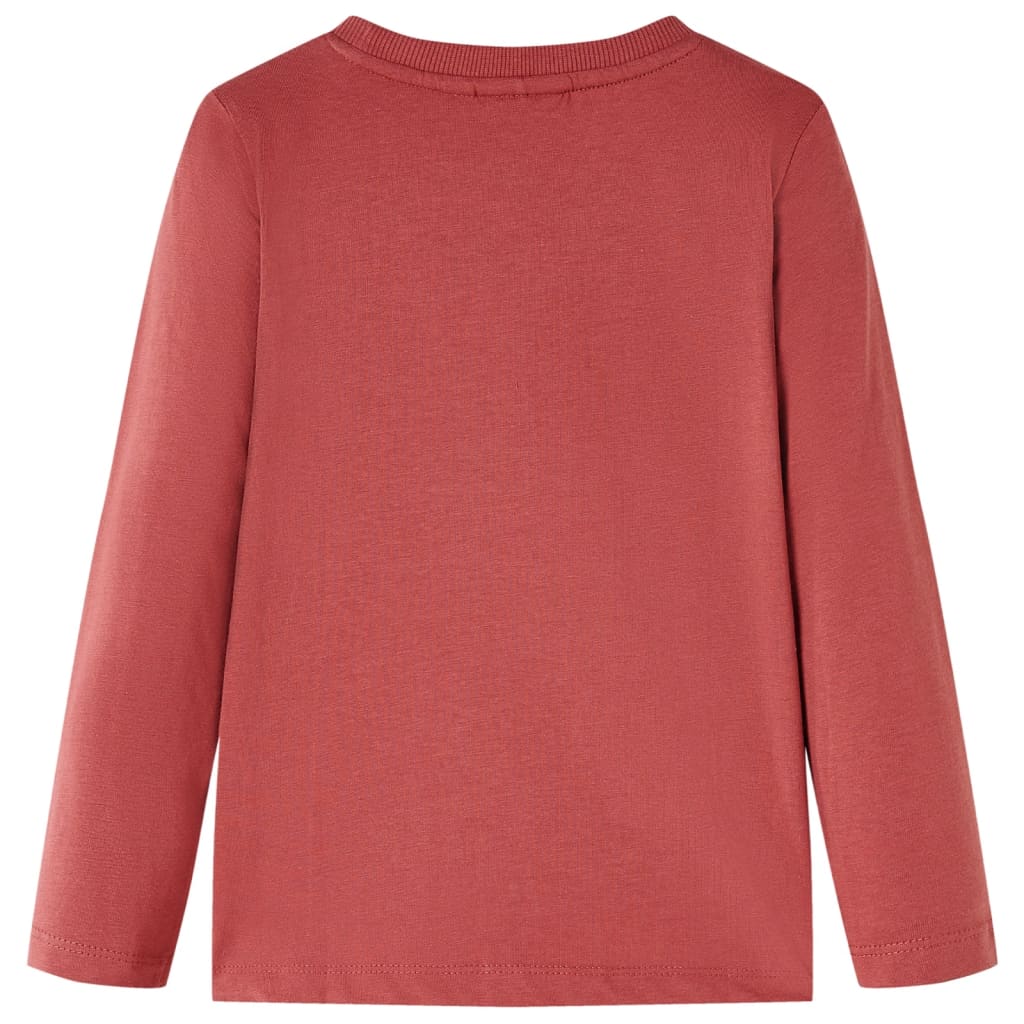Kindershirt met lange mouwen 116 roodbruin is nu te koop bij PeponiXL, paradijselijk wonen!
