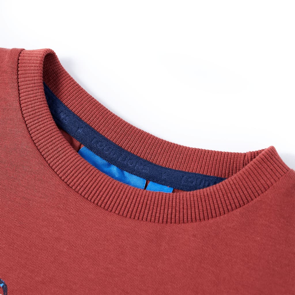 Kindershirt met lange mouwen 116 roodbruin is nu te koop bij PeponiXL, paradijselijk wonen!