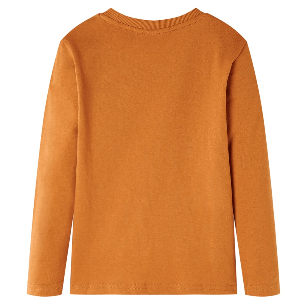 Kindershirt met lange mouwen 128 donkerokerkleurig is nu te koop bij PeponiXL, paradijselijk wonen!