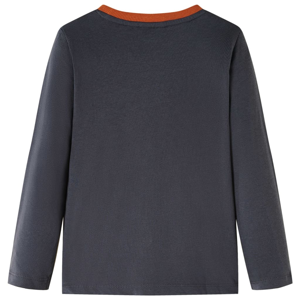Kindershirt met lange mouwen 104 antracietkleurig is nu te koop bij PeponiXL, paradijselijk wonen!