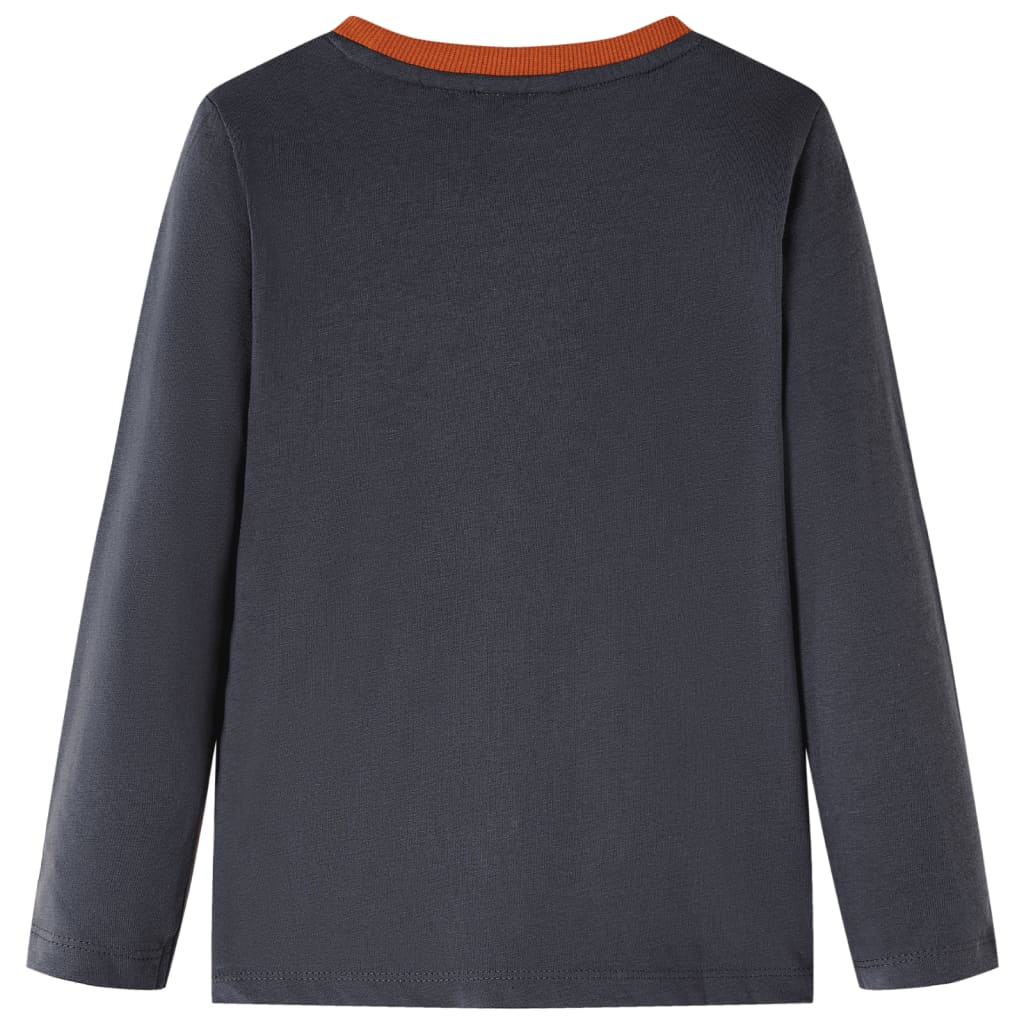 Kindershirt met lange mouwen 116 antracietkleurig is nu te koop bij PeponiXL, paradijselijk wonen!