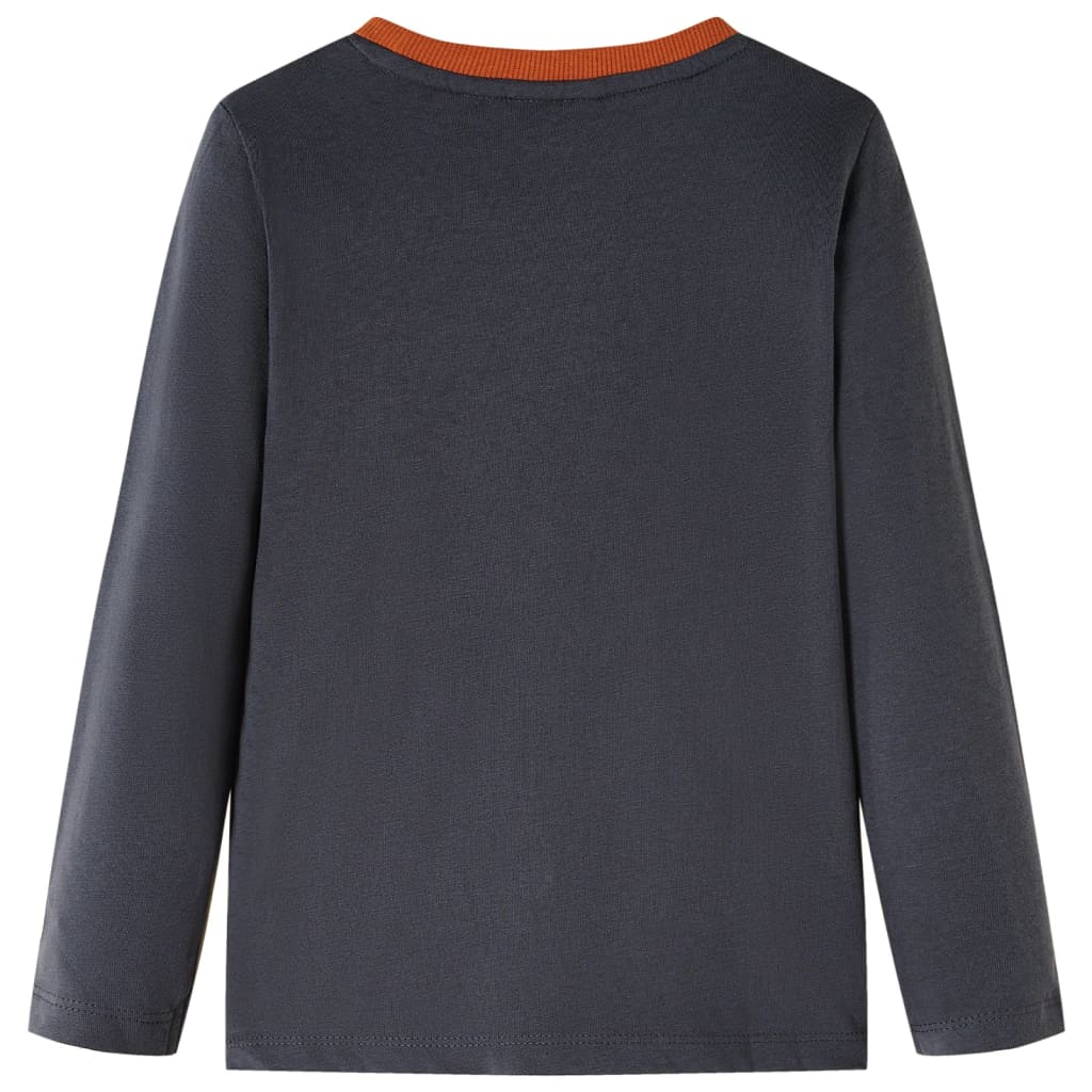Kindershirt met lange mouwen 128 antracietkleurig is nu te koop bij PeponiXL, paradijselijk wonen!