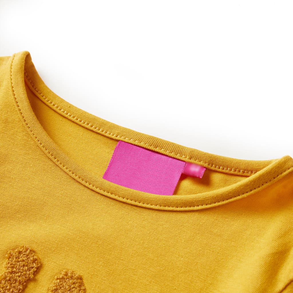 Kindershirt met lange mouwen 104 donker okerkleurig is nu te koop bij PeponiXL, paradijselijk wonen!