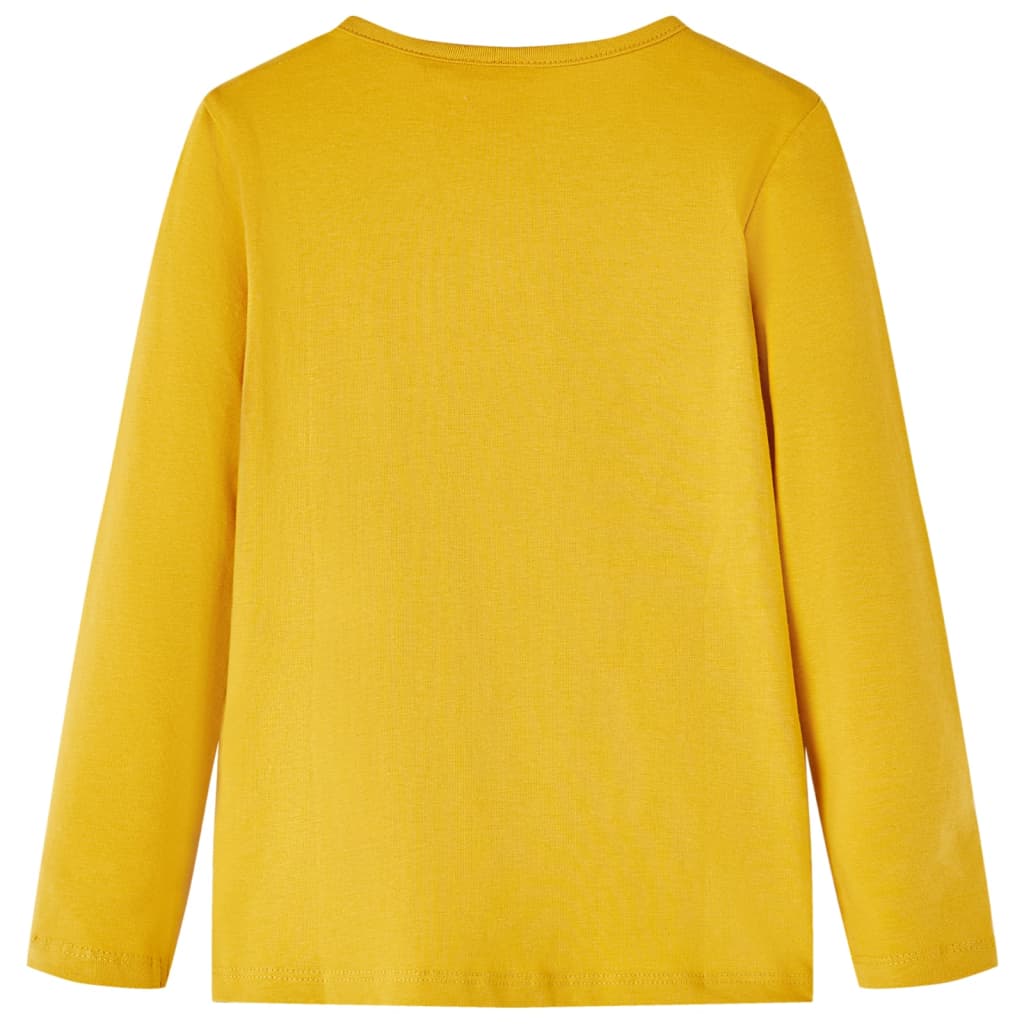 Kindershirt met lange mouwen 128 donker okerkleurig is nu te koop bij PeponiXL, paradijselijk wonen!