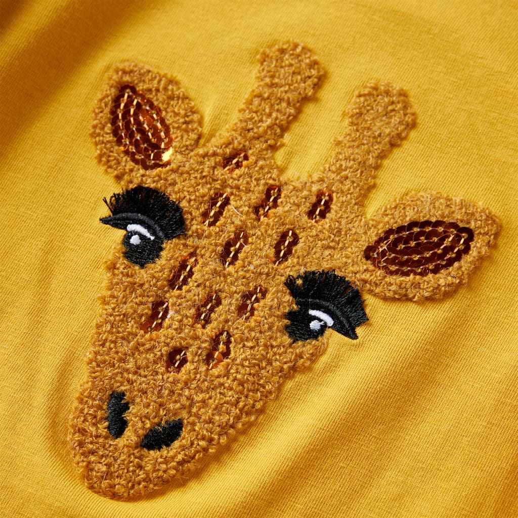 Kindershirt met lange mouwen 128 donker okerkleurig is nu te koop bij PeponiXL, paradijselijk wonen!
