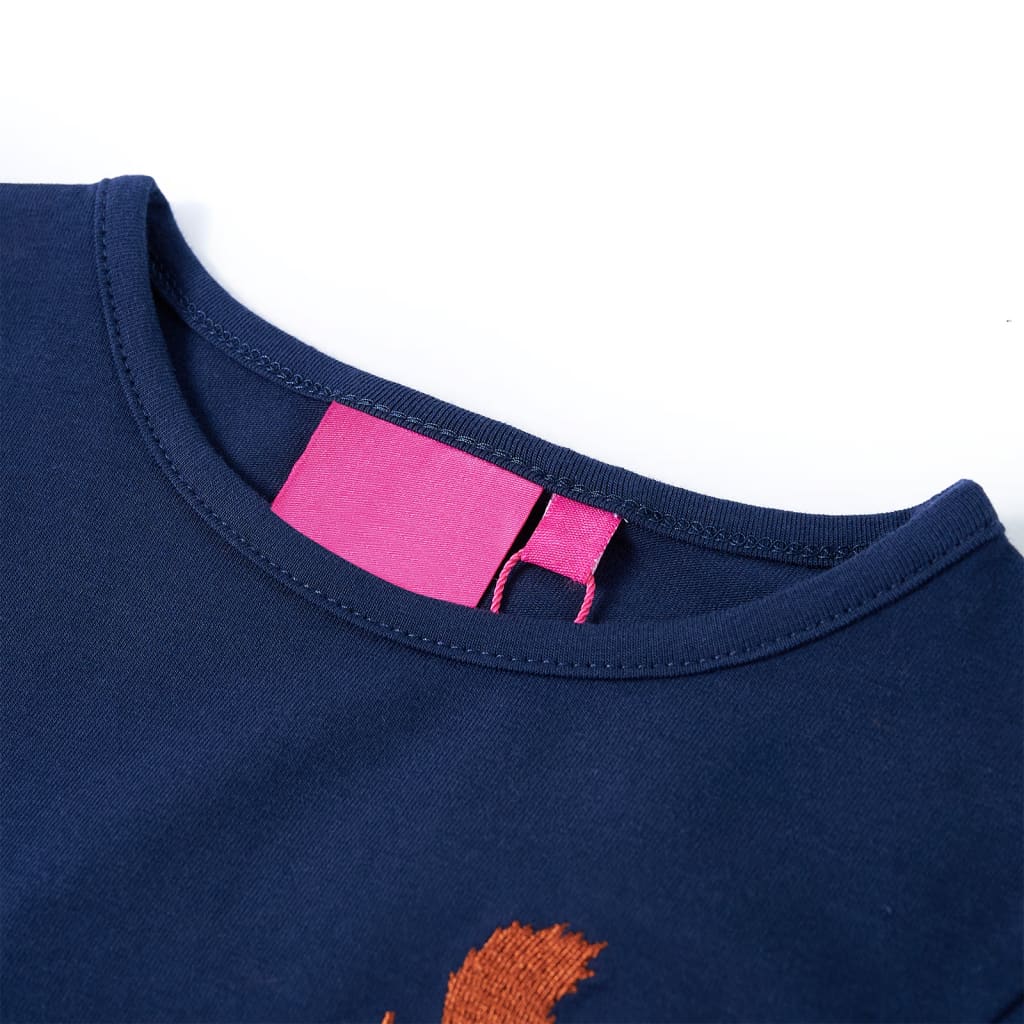 Kindershirt met lange mouwen 104 marineblauw is nu te koop bij PeponiXL, paradijselijk wonen!
