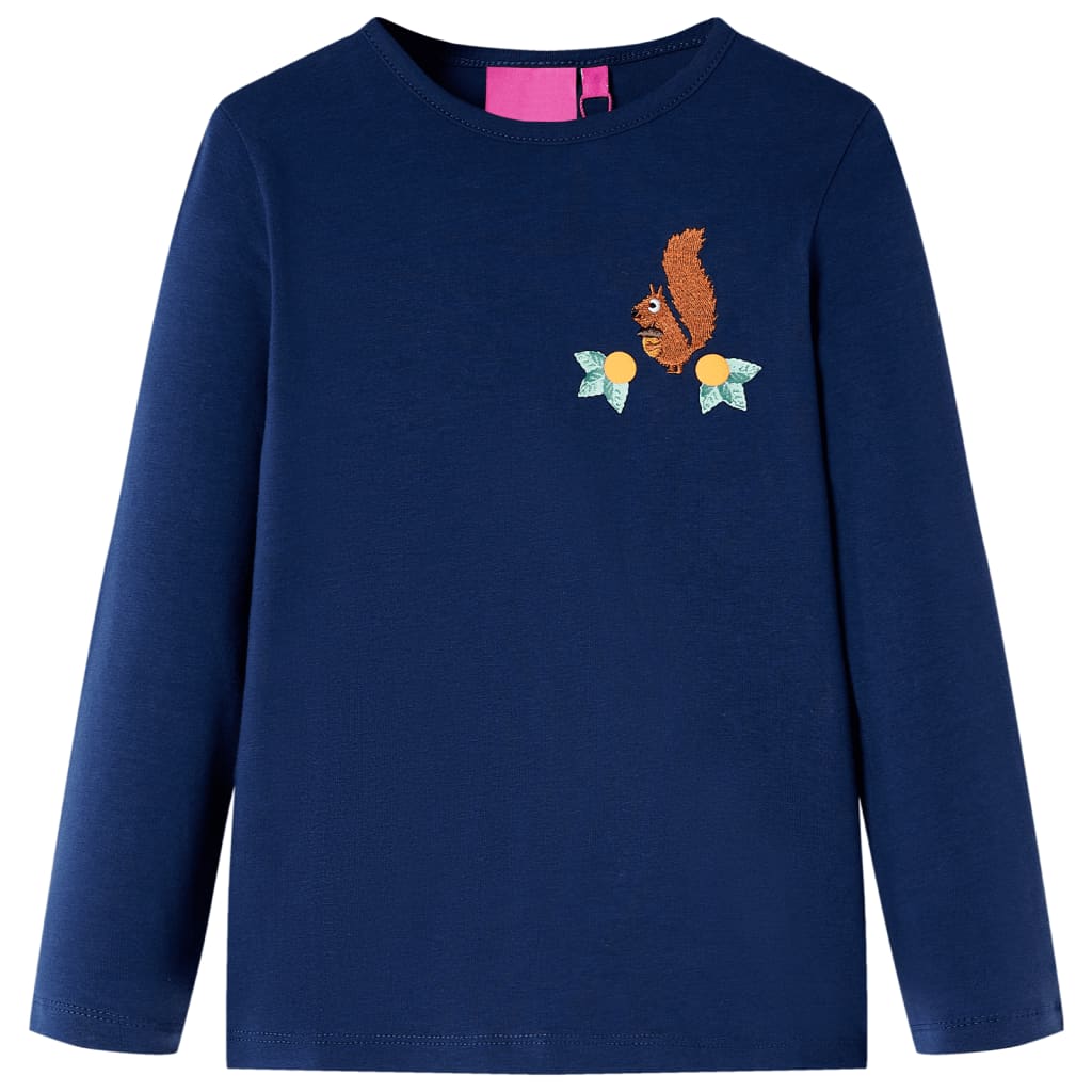 Kindershirt met lange mouwen 116 marineblauw is nu te koop bij PeponiXL, paradijselijk wonen!