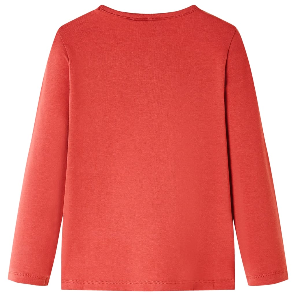 Kindershirt met lange mouwen 104 roodbruin is nu te koop bij PeponiXL, paradijselijk wonen!
