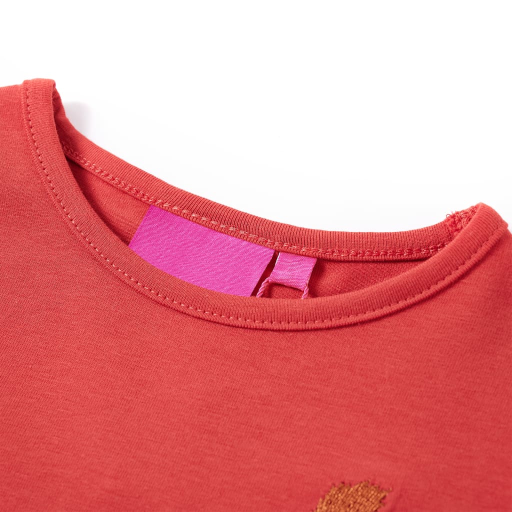 Kindershirt met lange mouwen 116 roodbruin is nu te koop bij PeponiXL, paradijselijk wonen!