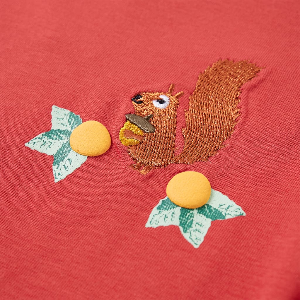 Kindershirt met lange mouwen 116 roodbruin is nu te koop bij PeponiXL, paradijselijk wonen!