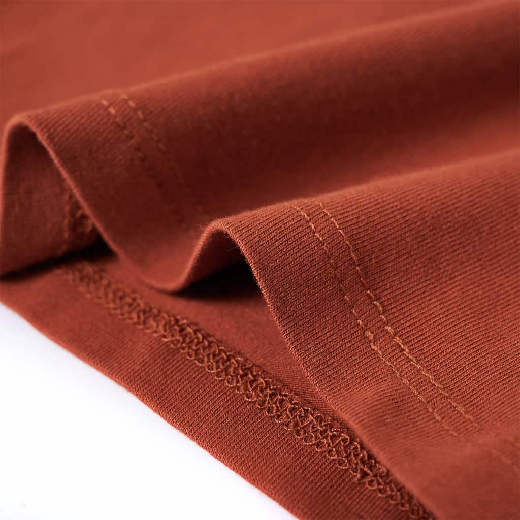 Kindershirt met lange mouwen 104 cognackleurig is nu te koop bij PeponiXL, paradijselijk wonen!