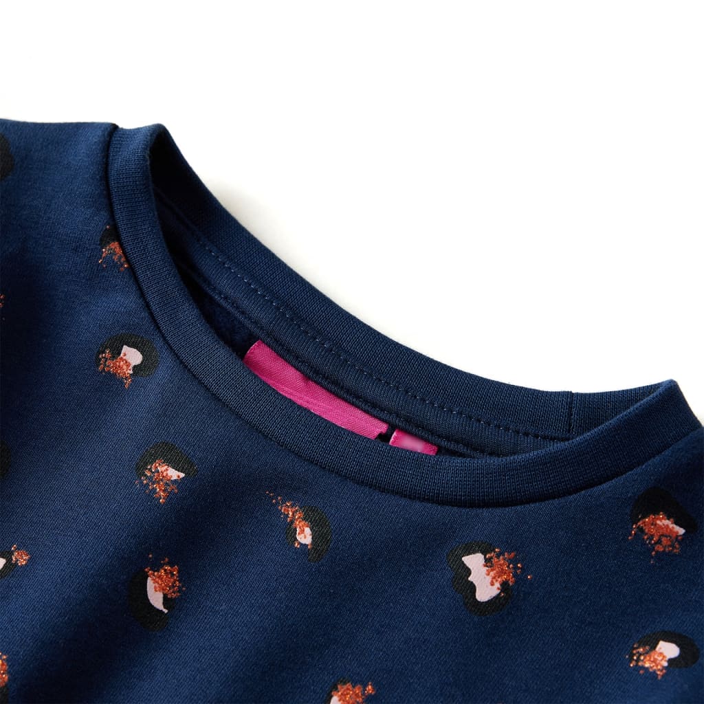 Kinderjurk met lange mouwen 104 marineblauw is nu te koop bij PeponiXL, paradijselijk wonen!