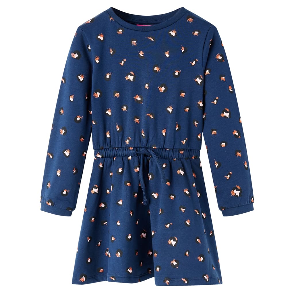 Kinderjurk met lange mouwen 116 marineblauw is nu te koop bij PeponiXL, paradijselijk wonen!