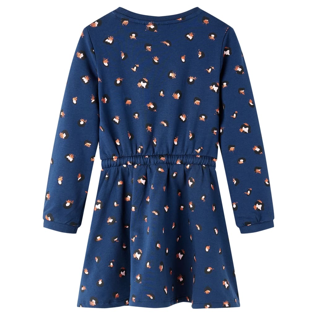 Kinderjurk met lange mouwen 116 marineblauw is nu te koop bij PeponiXL, paradijselijk wonen!