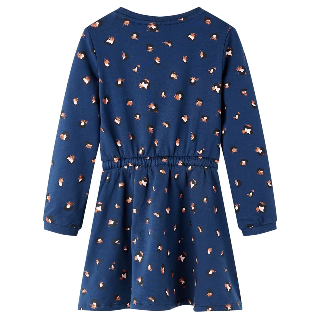 Kinderjurk met lange mouwen 128 marineblauw is nu te koop bij PeponiXL, paradijselijk wonen!