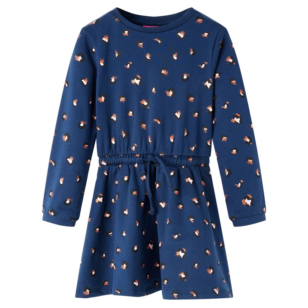 Kinderjurk met lange mouwen 140 marineblauw is nu te koop bij PeponiXL, paradijselijk wonen!