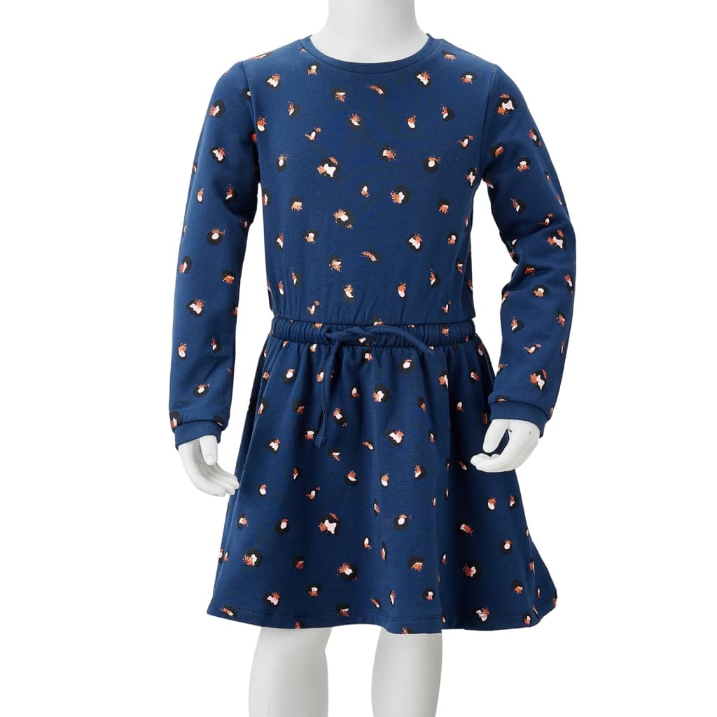 Kinderjurk met lange mouwen 140 marineblauw is nu te koop bij PeponiXL, paradijselijk wonen!