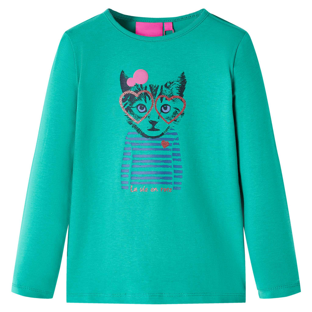 Kindershirt met lange mouwen 104 felgroen is nu te koop bij PeponiXL, paradijselijk wonen!