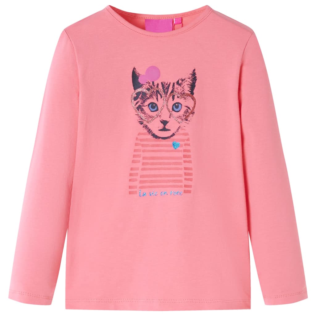 Kindershirt met lange mouwen 128 roze is nu te koop bij PeponiXL, paradijselijk wonen!