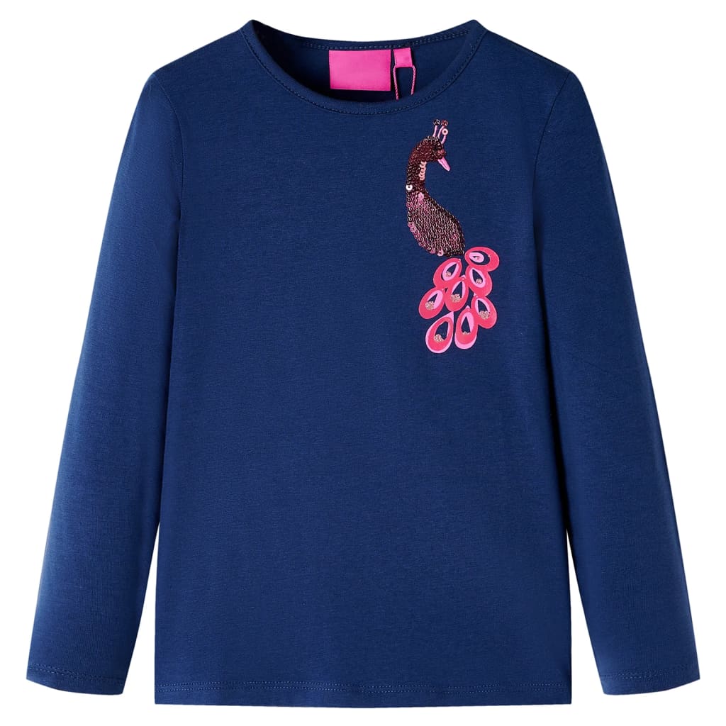Kindershirt met lange mouwen 104 marineblauw is nu te koop bij PeponiXL, paradijselijk wonen!