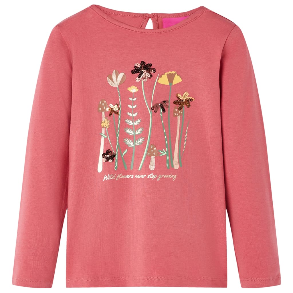 Kindershirt met lange mouwen 128 oudroze is nu te koop bij PeponiXL, paradijselijk wonen!
