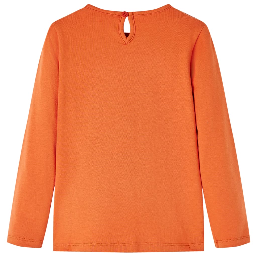 Kindershirt met lange mouwen 104 oranjebruin is nu te koop bij PeponiXL, paradijselijk wonen!