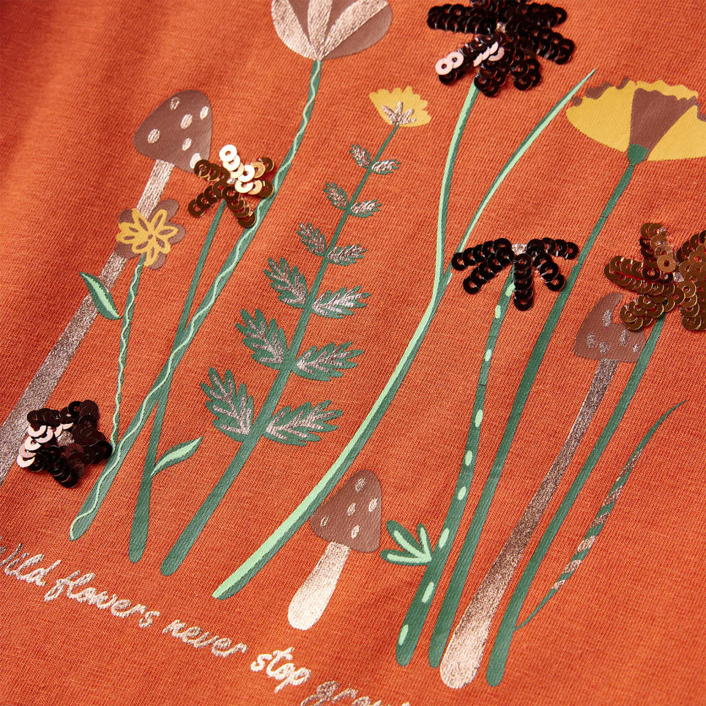 Kindershirt met lange mouwen 104 oranjebruin is nu te koop bij PeponiXL, paradijselijk wonen!