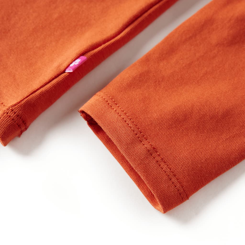 Kindershirt met lange mouwen 128 oranjebruin is nu te koop bij PeponiXL, paradijselijk wonen!