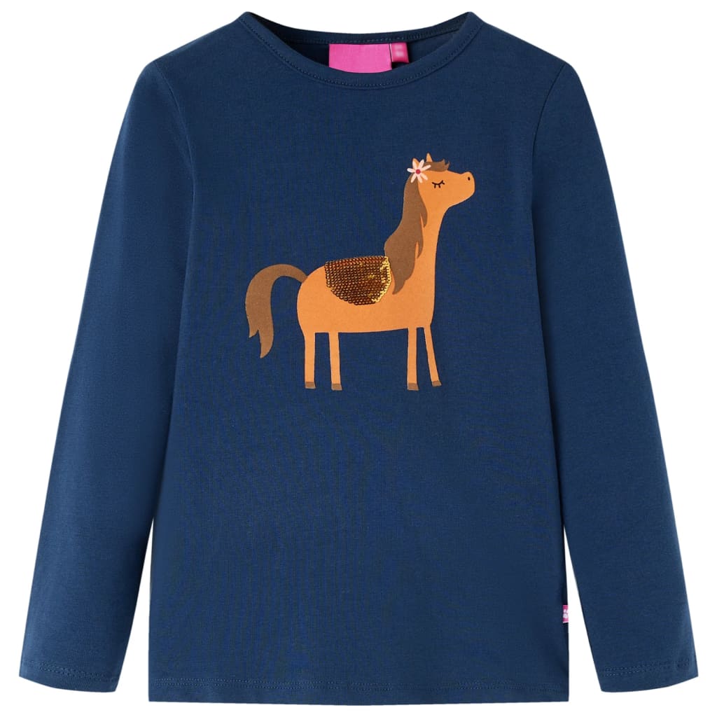 Kindershirt met lange mouwen 104 marineblauw is nu te koop bij PeponiXL, paradijselijk wonen!