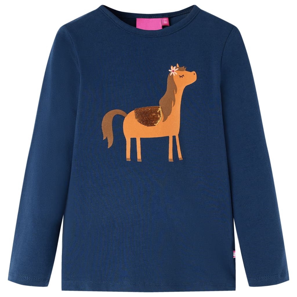 Kindershirt met lange mouwen 116 marineblauw is nu te koop bij PeponiXL, paradijselijk wonen!