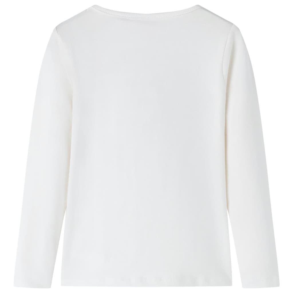 Kindershirt met lange mouwen 128 ecrukleurig is nu te koop bij PeponiXL, paradijselijk wonen!