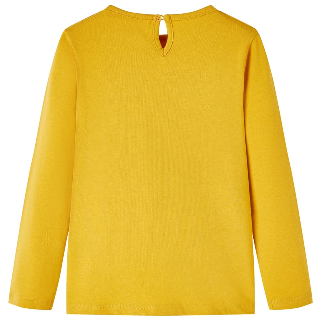 Kindershirt met lange mouwen 104 donker okerkleurig is nu te koop bij PeponiXL, paradijselijk wonen!