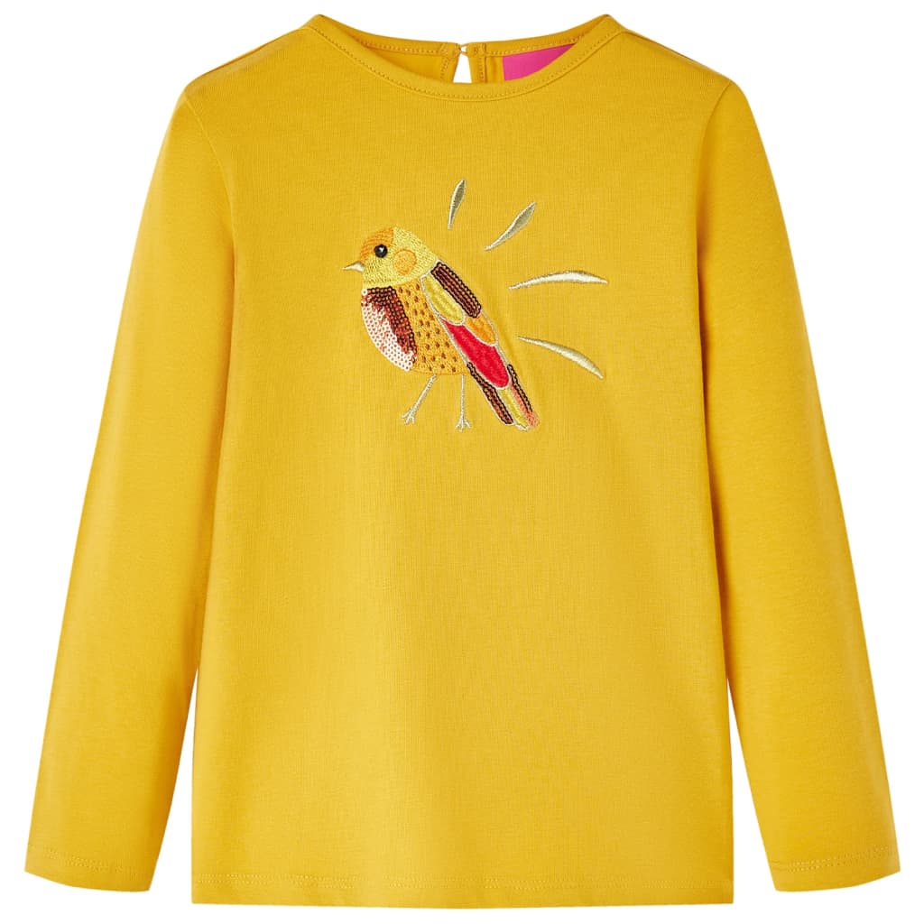 Kindershirt met lange mouwen 128 donker okerkleurig is nu te koop bij PeponiXL, paradijselijk wonen!