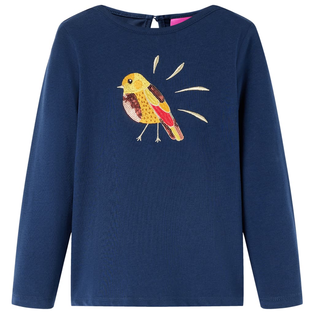 Kindershirt met lange mouwen 104 marineblauw is nu te koop bij PeponiXL, paradijselijk wonen!