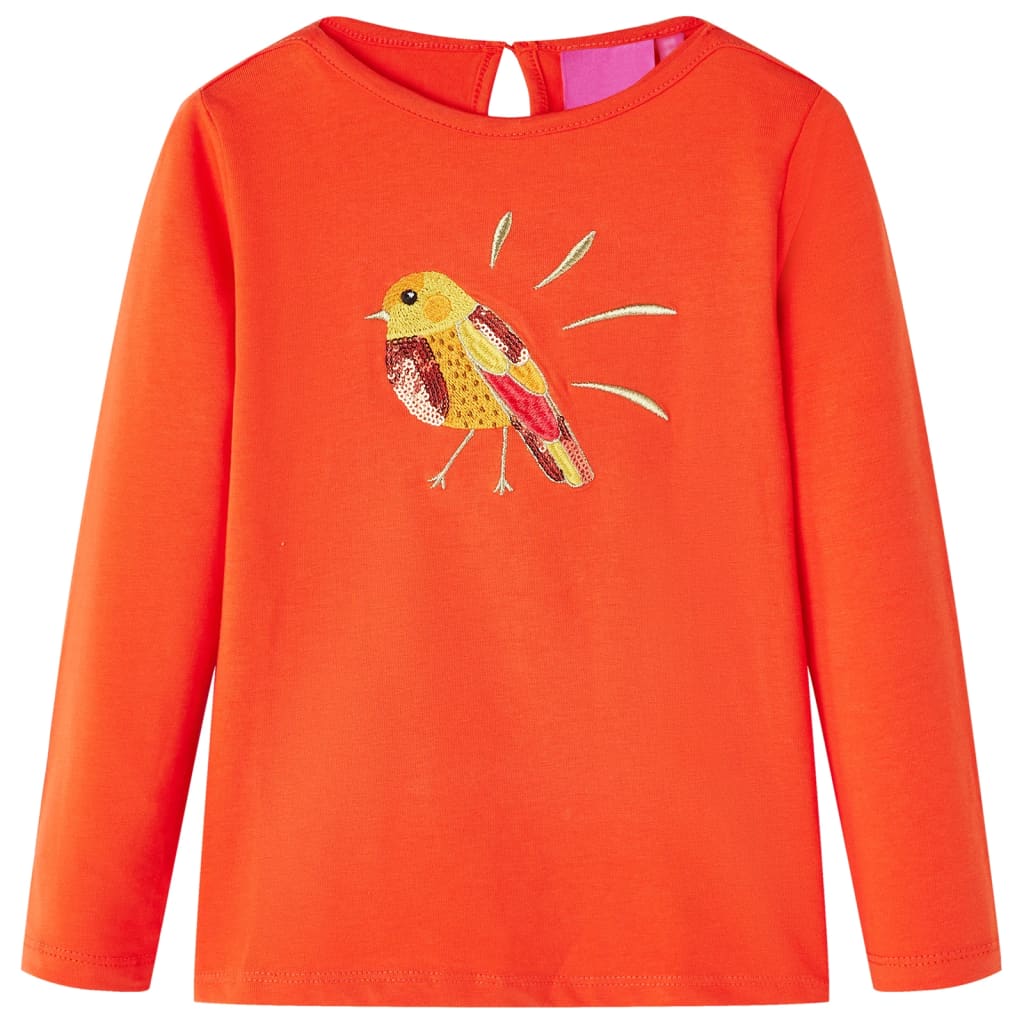 Kindershirt met lange mouwen 104 donkeroranje is nu te koop bij PeponiXL, paradijselijk wonen!