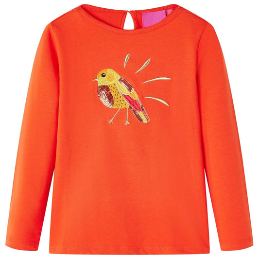 Kindershirt met lange mouwen 128 donkeroranje is nu te koop bij PeponiXL, paradijselijk wonen!