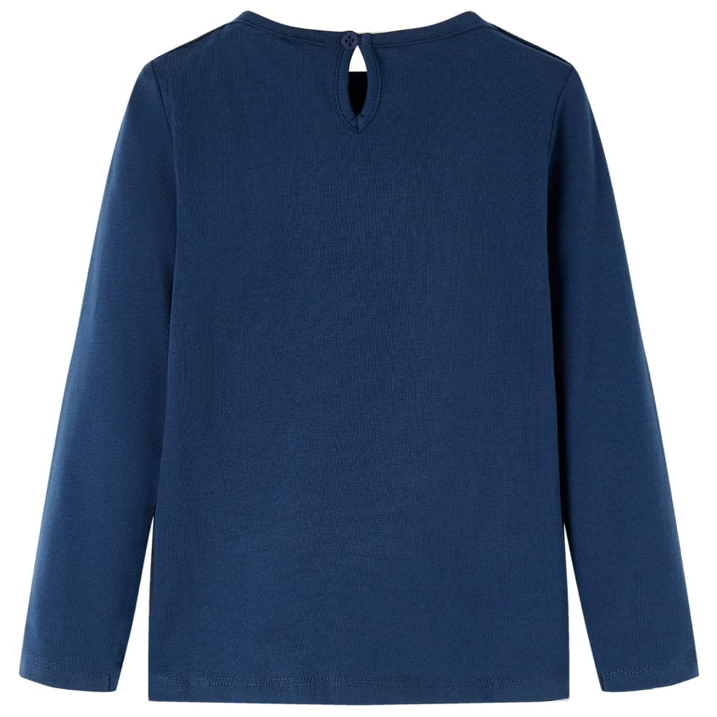 Kindershirt met lange mouwen 116 marineblauw is nu te koop bij PeponiXL, paradijselijk wonen!