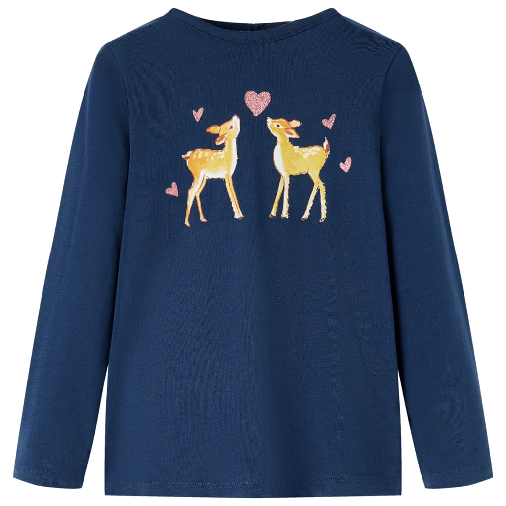 Kindershirt met lange mouwen 128 marineblauw is nu te koop bij PeponiXL, paradijselijk wonen!