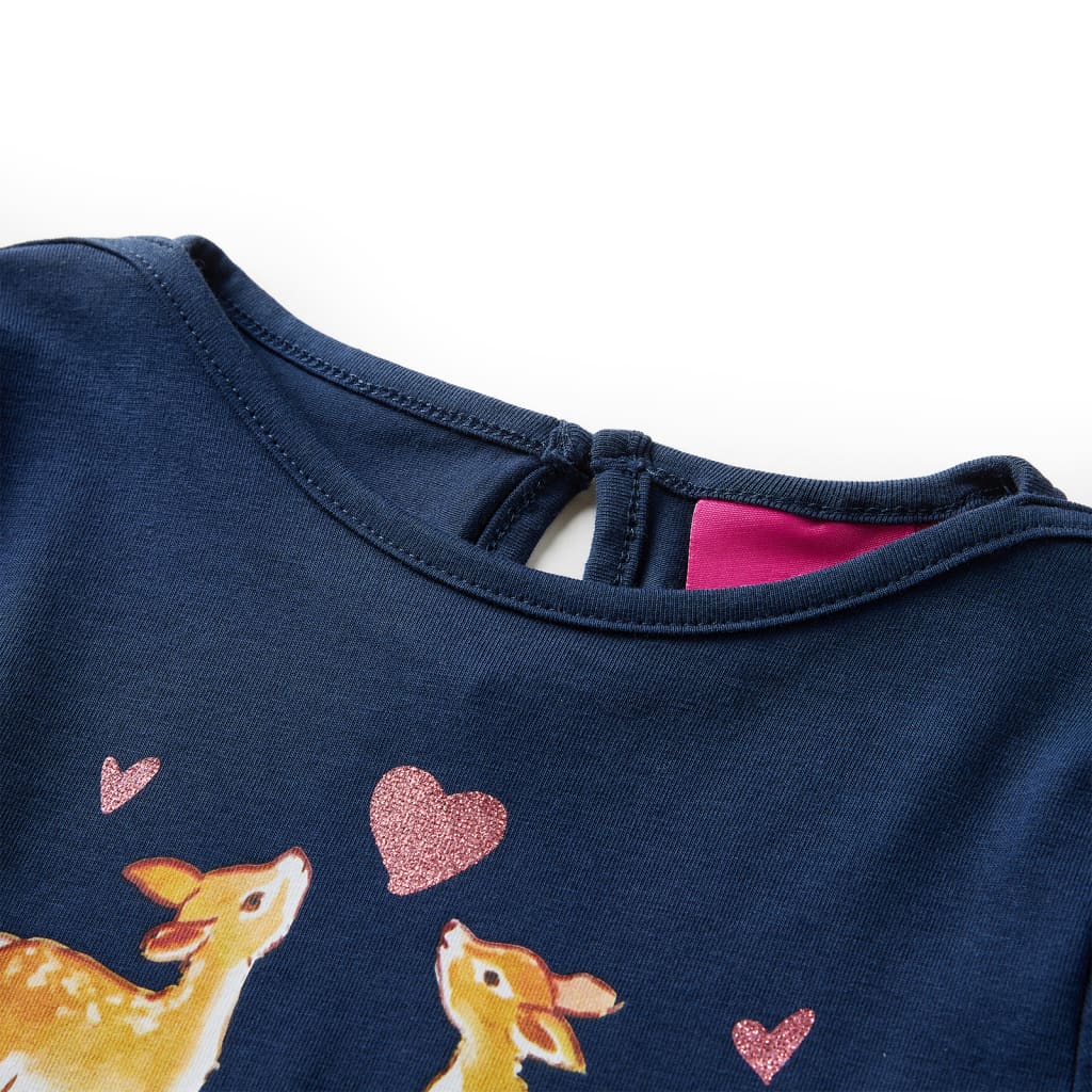Kindershirt met lange mouwen 128 marineblauw is nu te koop bij PeponiXL, paradijselijk wonen!