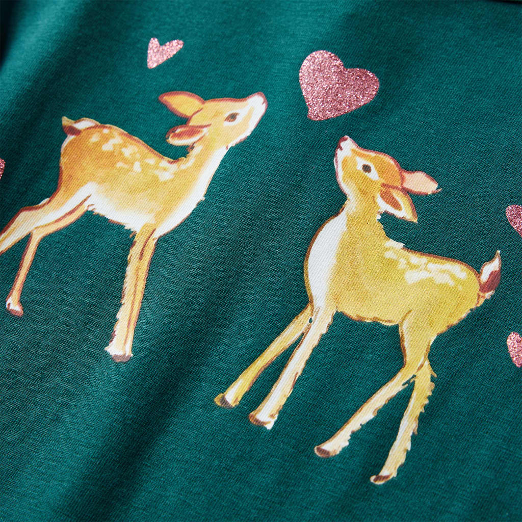 Kindershirt met lange mouwen 104 donkergroen is nu te koop bij PeponiXL, paradijselijk wonen!