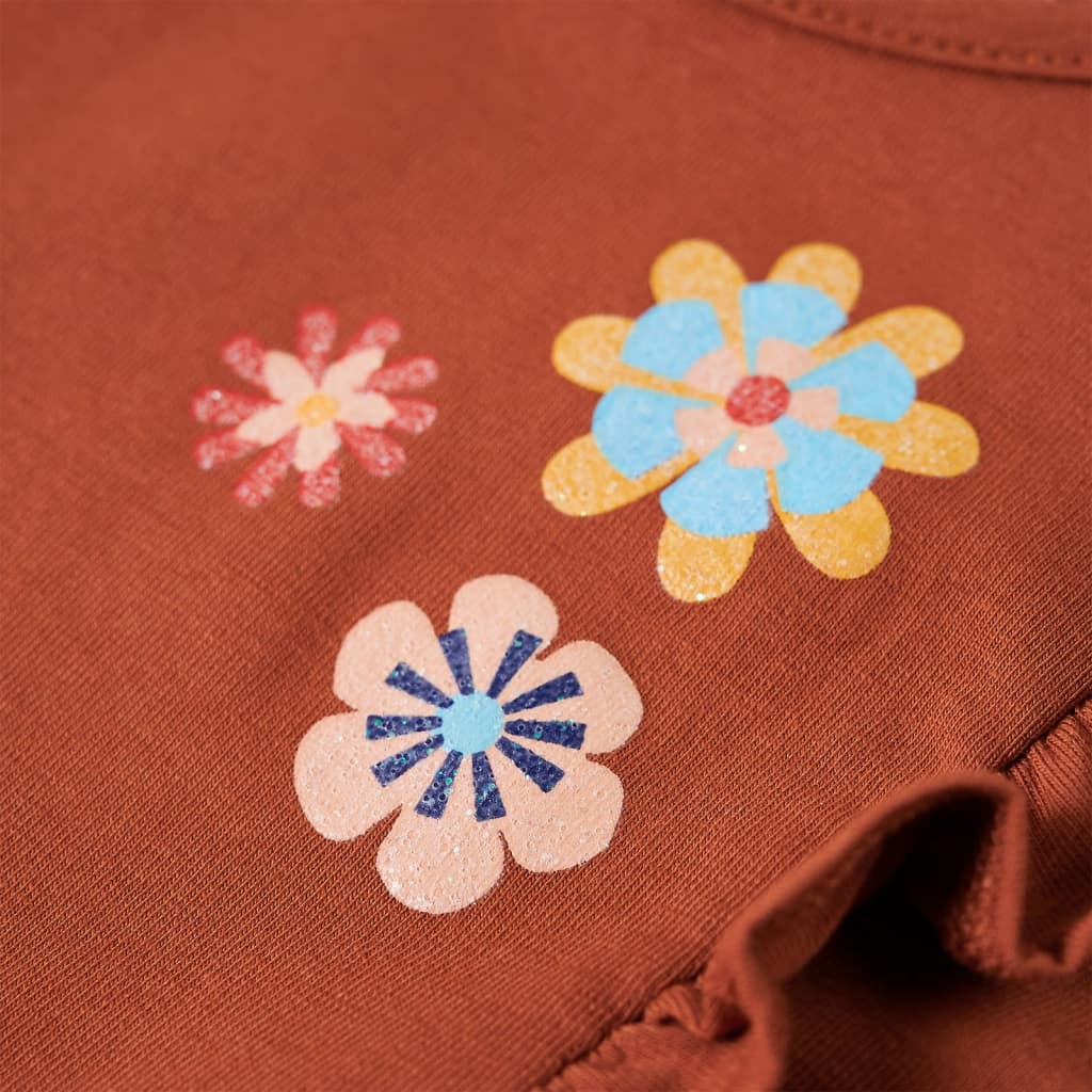 Kindershirt met lange mouwen 104 cognackleurig is nu te koop bij PeponiXL, paradijselijk wonen!