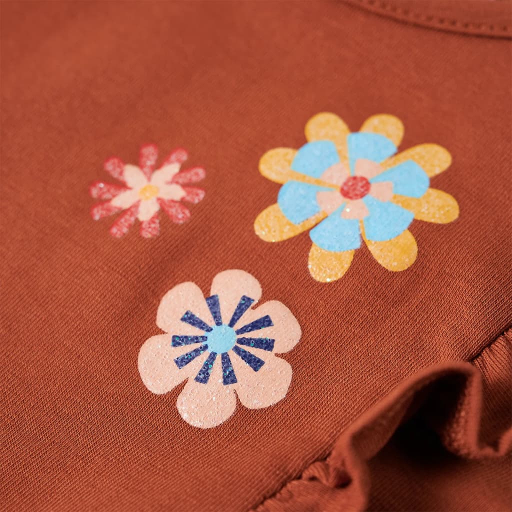 Kindershirt met lange mouwen 128 cognackleurig is nu te koop bij PeponiXL, paradijselijk wonen!