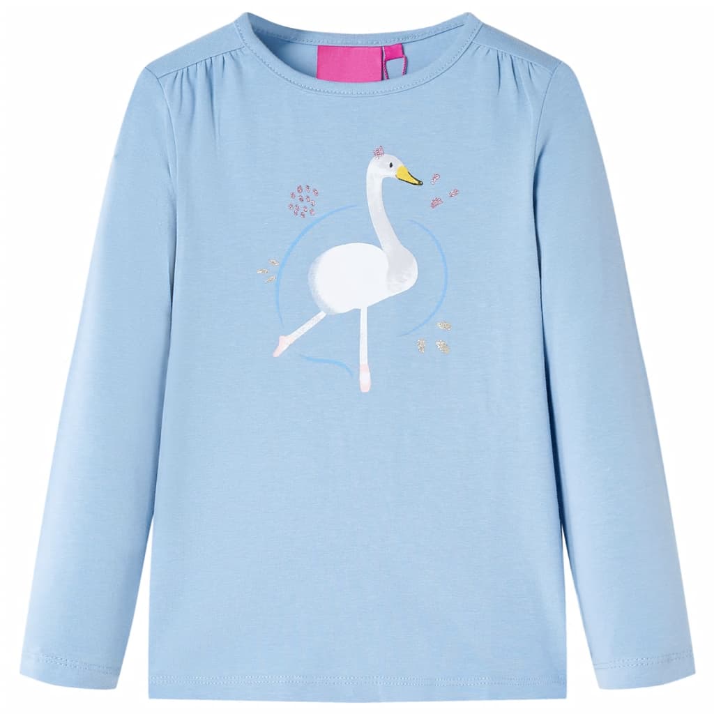 Kindershirt met lange mouwen 128 lichtblauw is nu te koop bij PeponiXL, paradijselijk wonen!