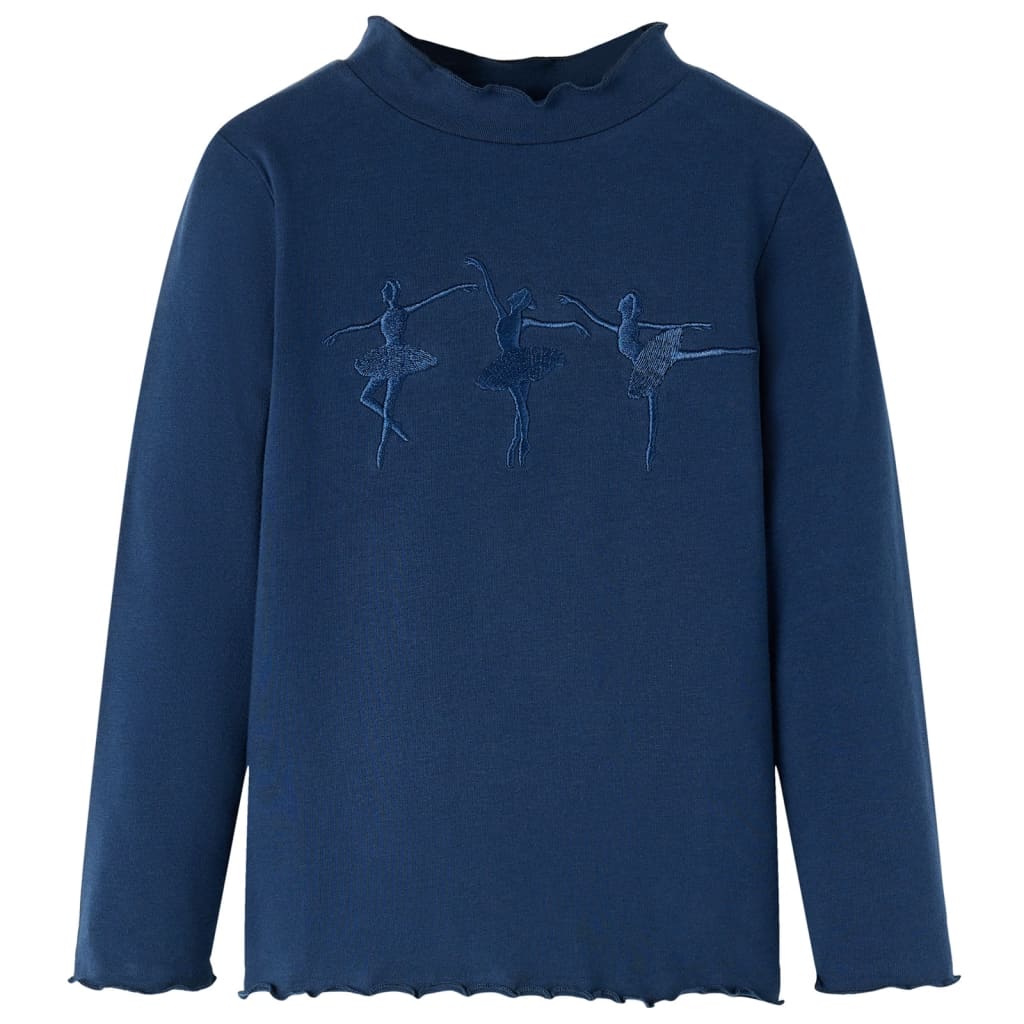 Kindershirt lange mouwen 104 marineblauw is nu te koop bij PeponiXL, paradijselijk wonen!