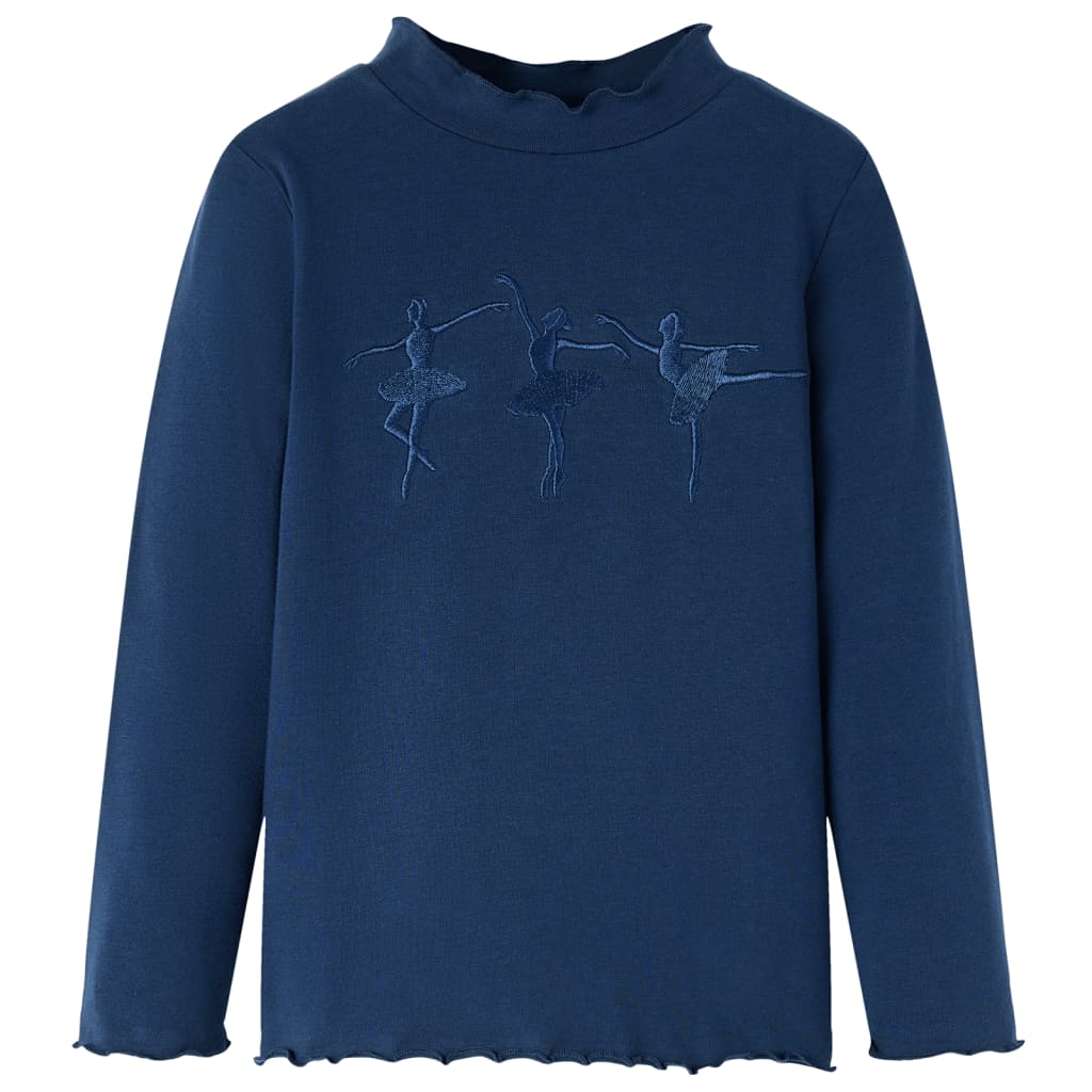 Kindershirt lange mouwen 128 marineblauw is nu te koop bij PeponiXL, paradijselijk wonen!