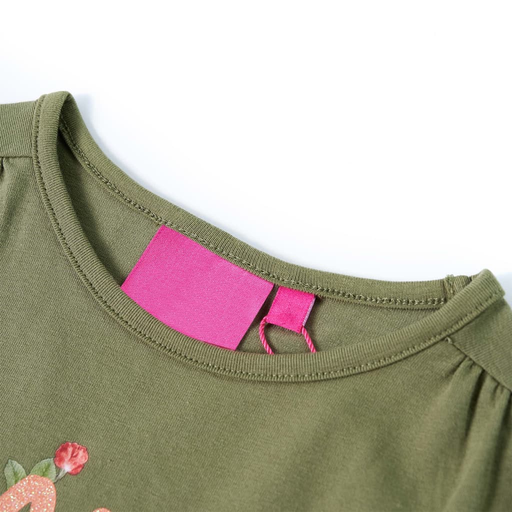 Kindershirt met lange mouwen 104 kakikleurig is nu te koop bij PeponiXL, paradijselijk wonen!