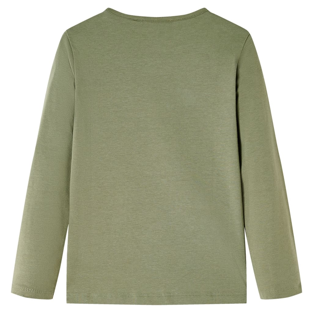 Kindershirt met lange mouwen 128 kakikleurig is nu te koop bij PeponiXL, paradijselijk wonen!