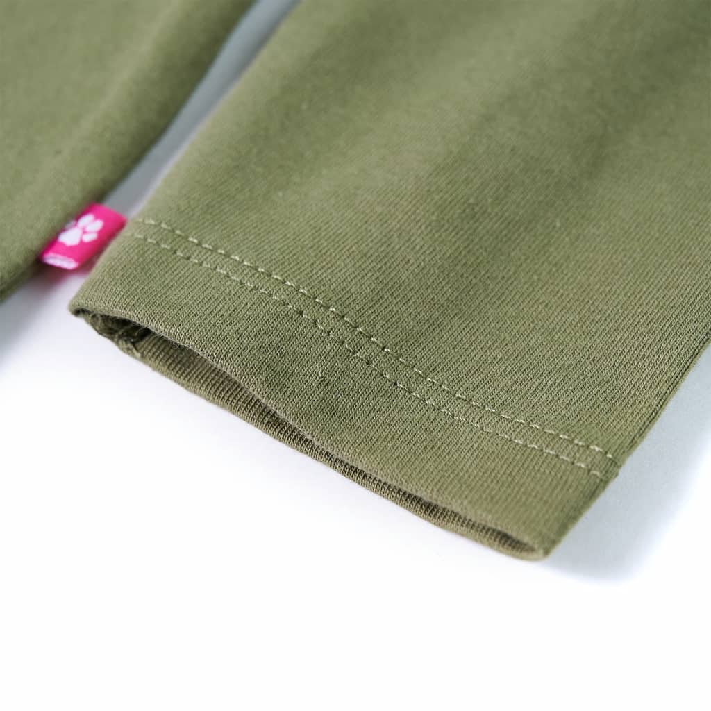 Kindershirt met lange mouwen 128 kakikleurig is nu te koop bij PeponiXL, paradijselijk wonen!